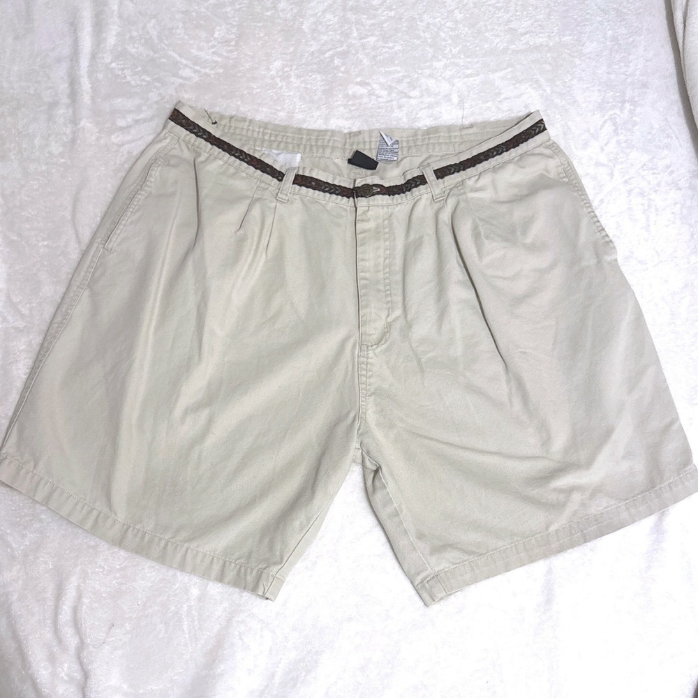 Vintage 90s Surf Odyssey Shorts Mens 42 Beige Aztec Pleated Beachy